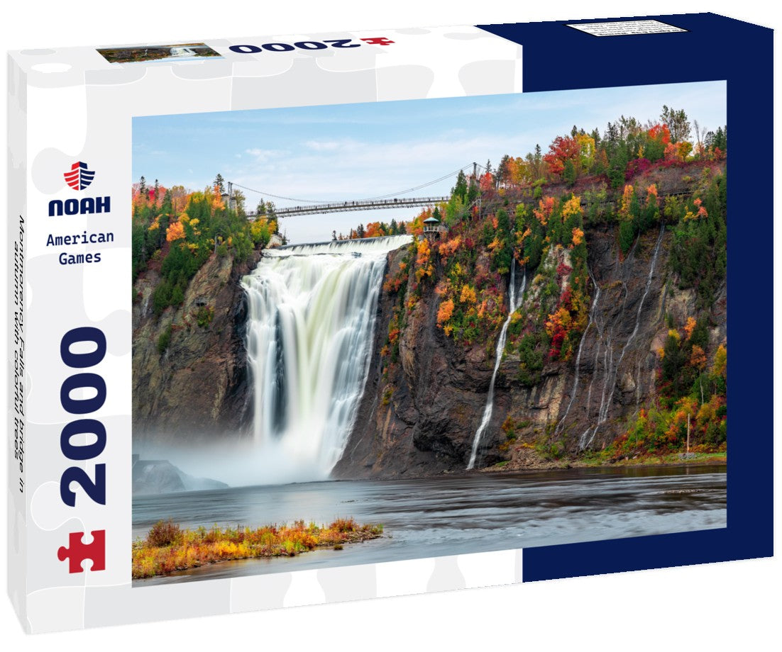 Noah Jigsaw Puzzle Montmorency Falls and bridge in autumn with colorful trees 2000 Pieces