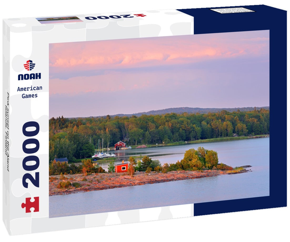 Noah Jigsaw Puzzle Pink sunset on the Aland Islands. Finland 2000 Pieces
