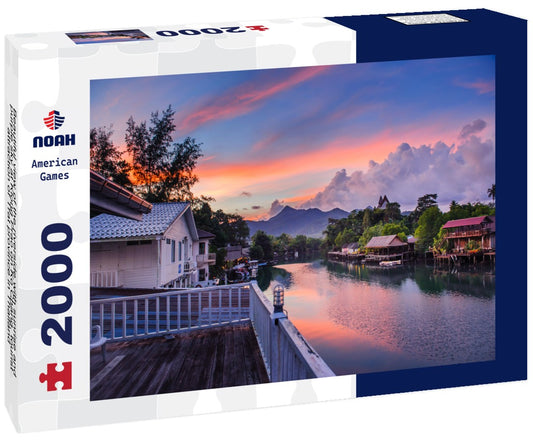 Noah Jigsaw Puzzle Beautiful view of the riverside with sunrise and purple sky at Klong Prao on Ko Chang, tourist attraction of Trat province in Thailand 2000 Pieces