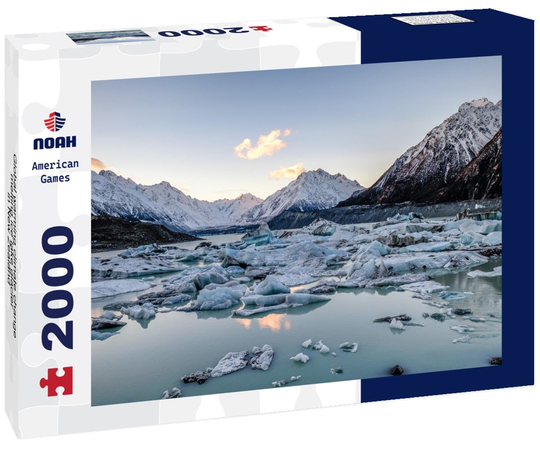 Noah Jigsaw Puzzle Global warming climate change melting ice lake glacier in New Zealand 2000 Pieces