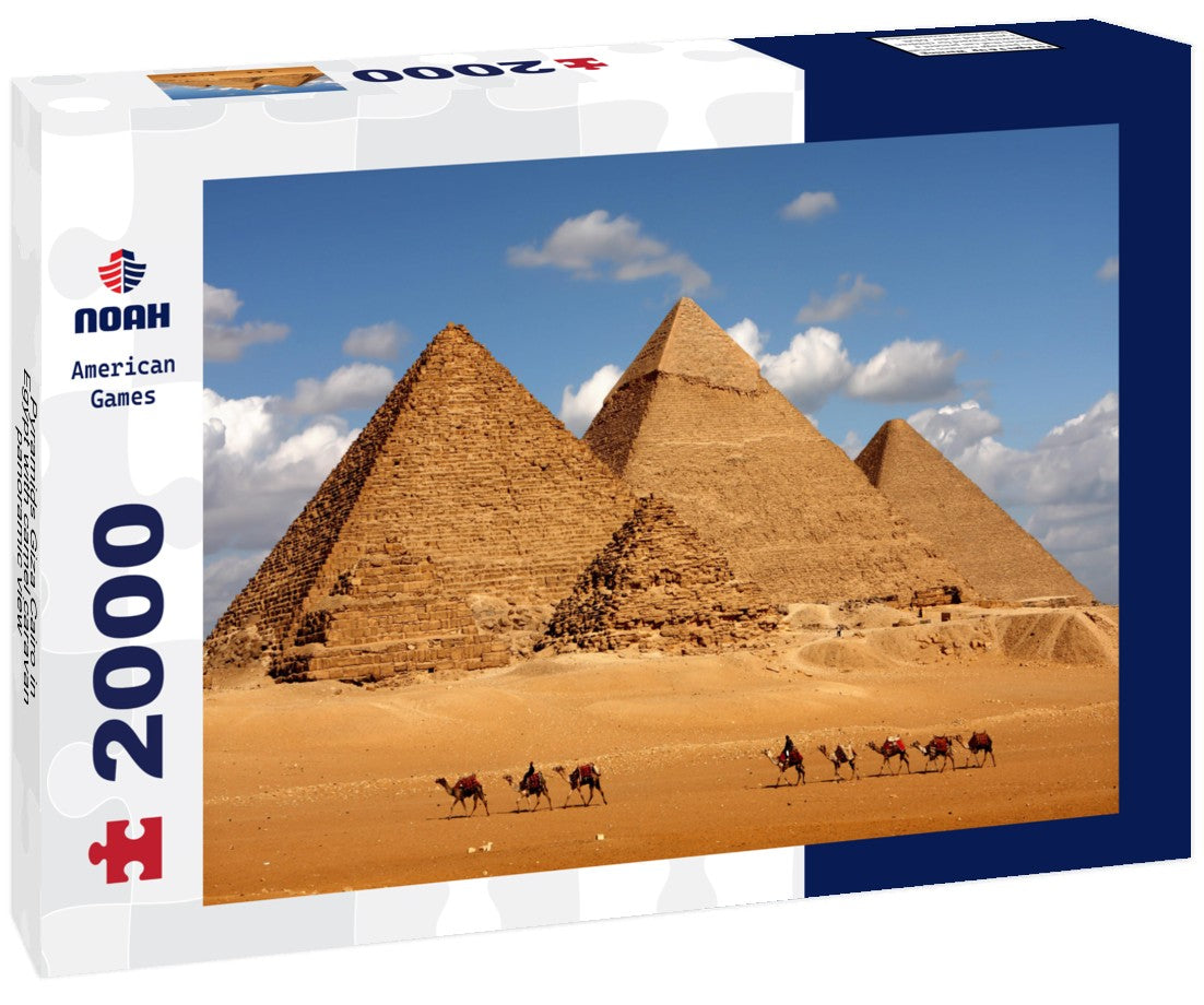 Noah Jigsaw Puzzle Pyramids Giza Cairo in Egypt with camel caravan panoramic view 2000 Pieces