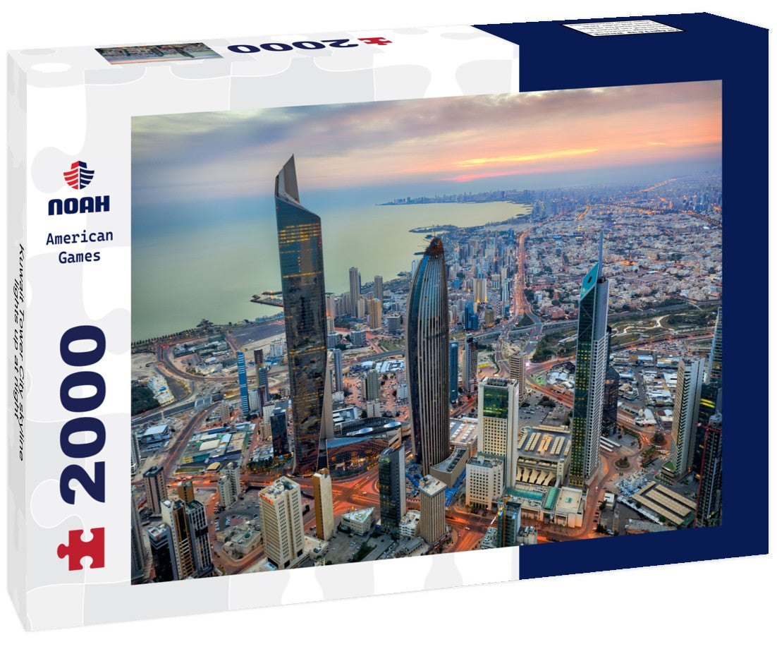 Noah Jigsaw Puzzle Kuwait Tower City skyline lights up at night 2000 Pieces