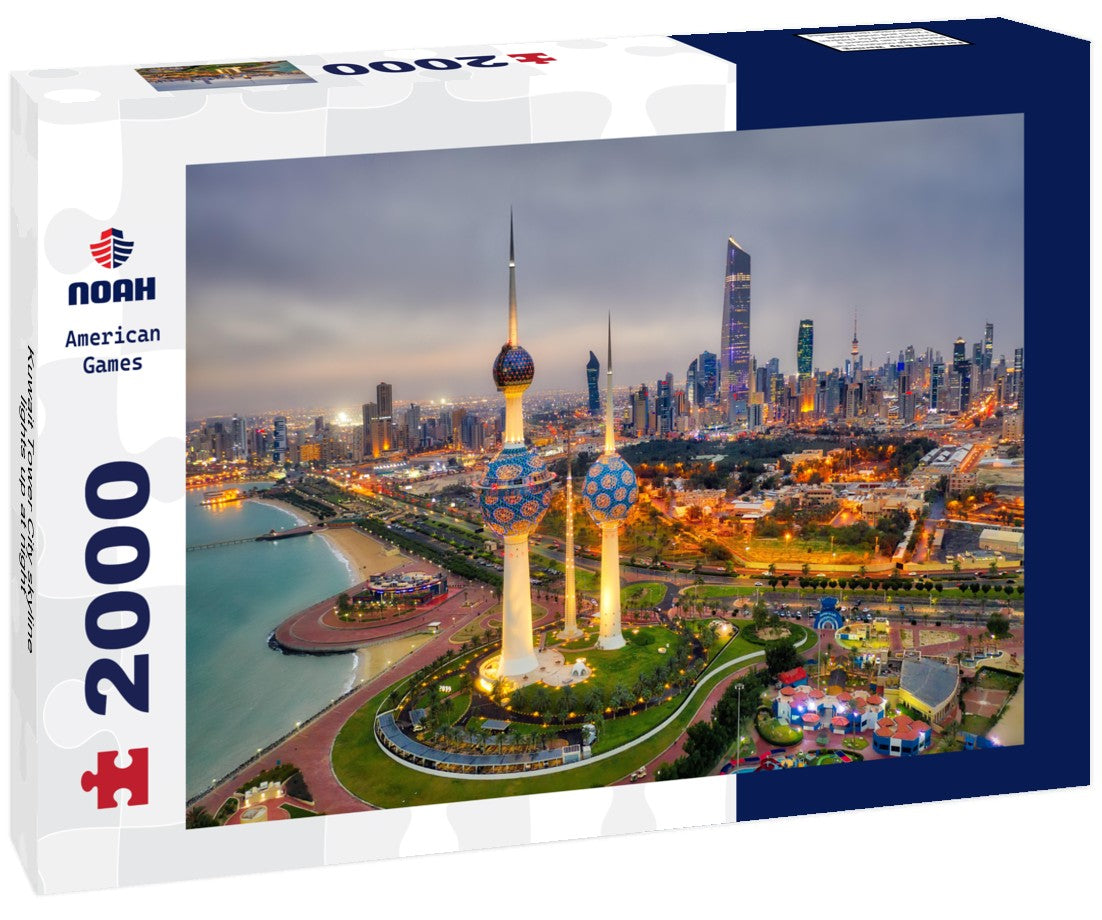 Noah Jigsaw Puzzle Kuwait Tower City skyline lights up at night 2000 Pieces