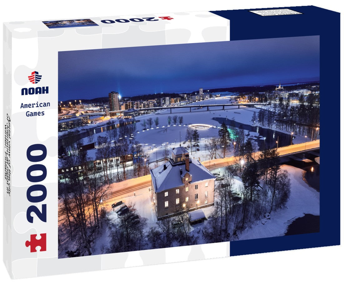 Noah Jigsaw Puzzle Aerial view of the city of Joensuu at night in winter, Finland 2000 Pieces