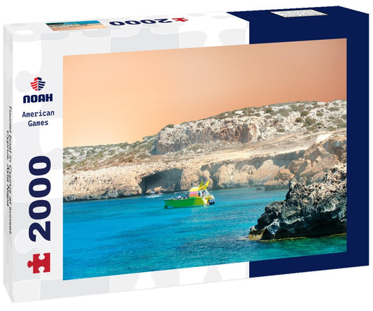 Noah Jigsaw Puzzle Tourist boat in Cyprus at sunset. Cyprus, Ayia Napa 2000 Pieces