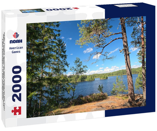 Noah Jigsaw Puzzle Idyllic Finnish summer lake scene on the Teijo hiking trail in Salo, Finland. Large tree and Lake Matildajarvi in the background 2000 Pieces