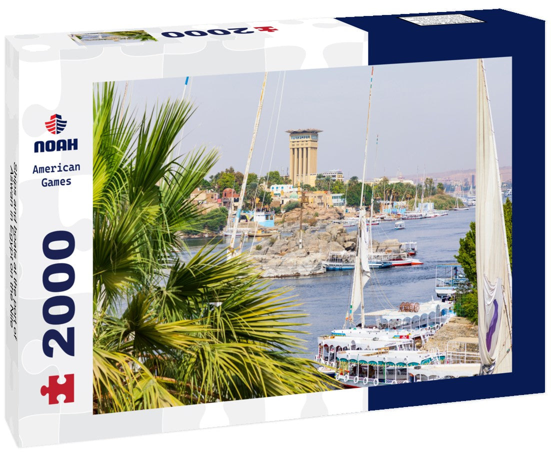 Noah Jigsaw Puzzle Ships and boats at the port of Aswan in Egypt on the Nile 2000 Pieces