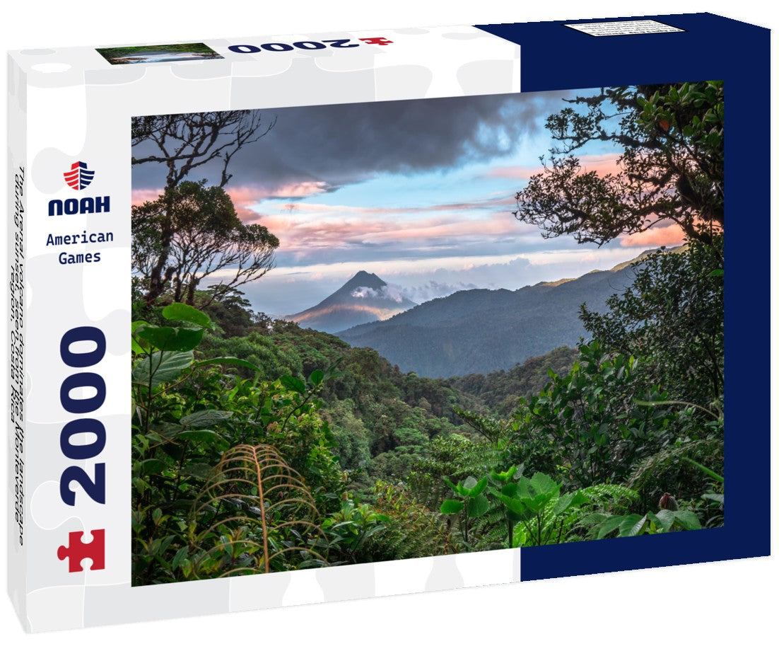 Noah Jigsaw Puzzle The Arenal volcano dominates the landscape during sunset, seen from the Monteverde region, Costa Rica 2000 Pieces