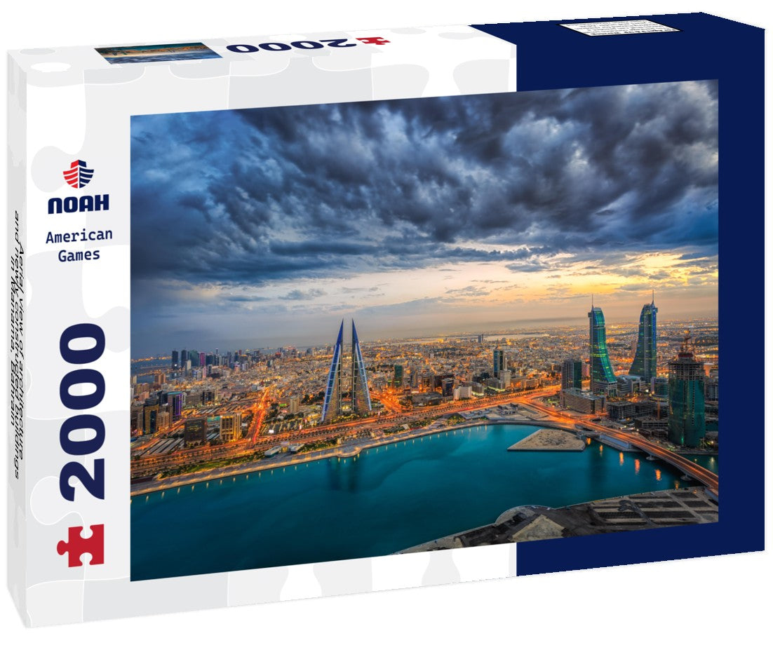 Noah Jigsaw Puzzle Aerial view of architecture and newly constructed buildings in Manama, Bahrain 2000 Pieces