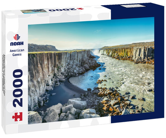 Noah Jigsaw Puzzle Magnificent view of the fantastic waterfall and cascades of Selfoss 2000 Pieces