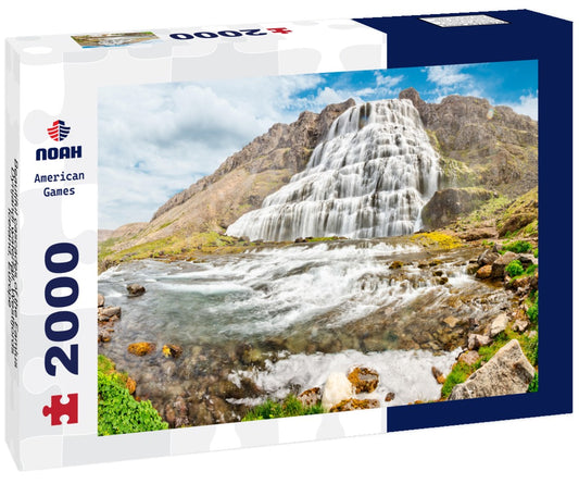 Noah Jigsaw Puzzle Beautiful cascades of the Famlus Dynjandi waterfall, Westfjords, Iceland, Europe 2000 Pieces