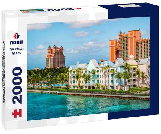 Noah Jigsaw Puzzle Colorful houses along the waterfront at the Paradise Island ferry terminal, Nassau, Bahamas 2000 Pieces