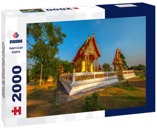 Noah Jigsaw Puzzle The sun sets behind the temple of Wat Prathumthong. Ban Nong Bua Noi, Suwannakhuha, Nong Bua Lamphu, Thailand 2000 Pieces