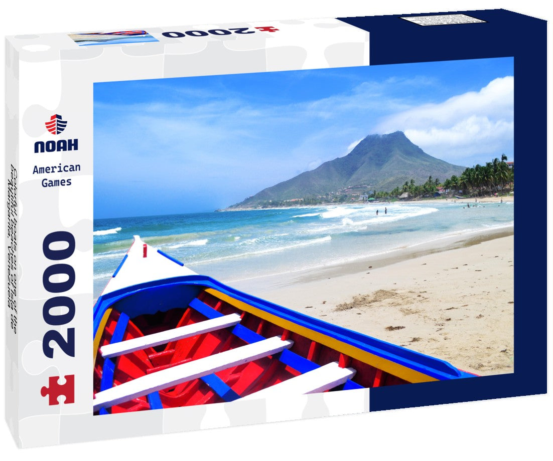 Noah Jigsaw Puzzle Colorful boats on one of the beautiful beaches of Isla de Margarita, Venezuela 2000 Pieces