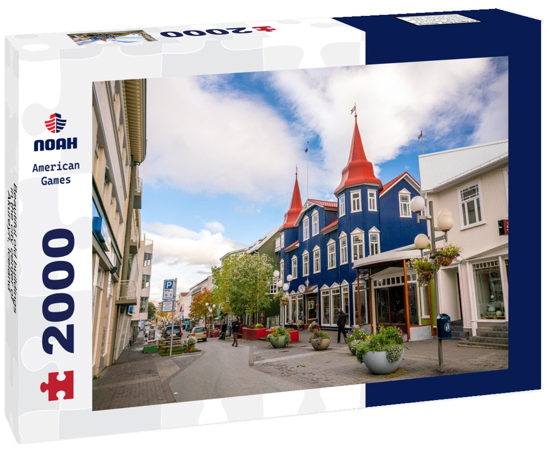 Noah Jigsaw Puzzle Beautiful old buildings in the city center of Akureyri, Iceland 2000 Pieces