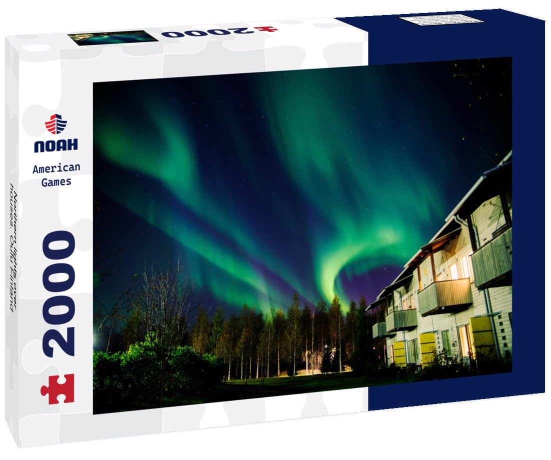 Noah Jigsaw Puzzle Northern lights over houses. Oulu Finland 2000 Pieces
