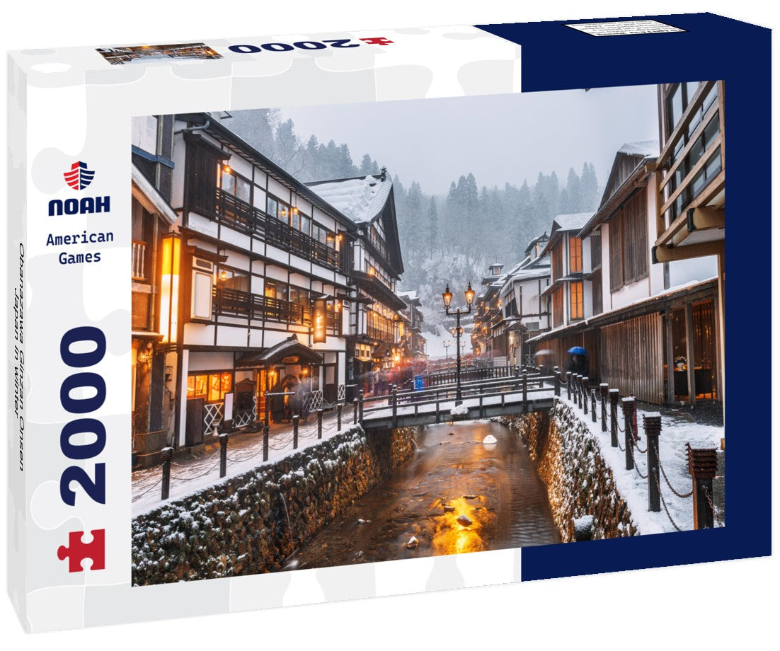Noah Jigsaw Puzzle Obanazawa Ginzan Onsen, Japan in winter 2000 Pieces