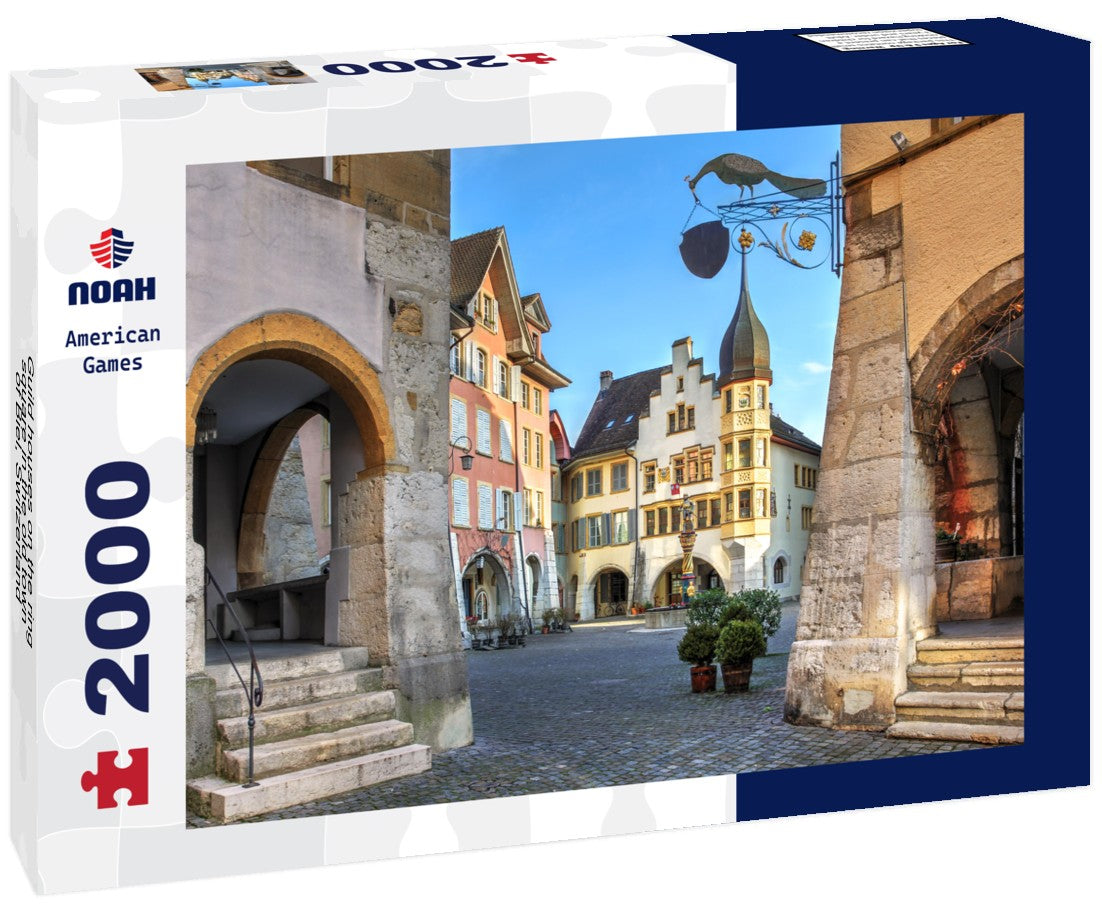 Noah Jigsaw Puzzle Guild houses on the ring square in the old town of Biel, Switzerland 2000 Pieces