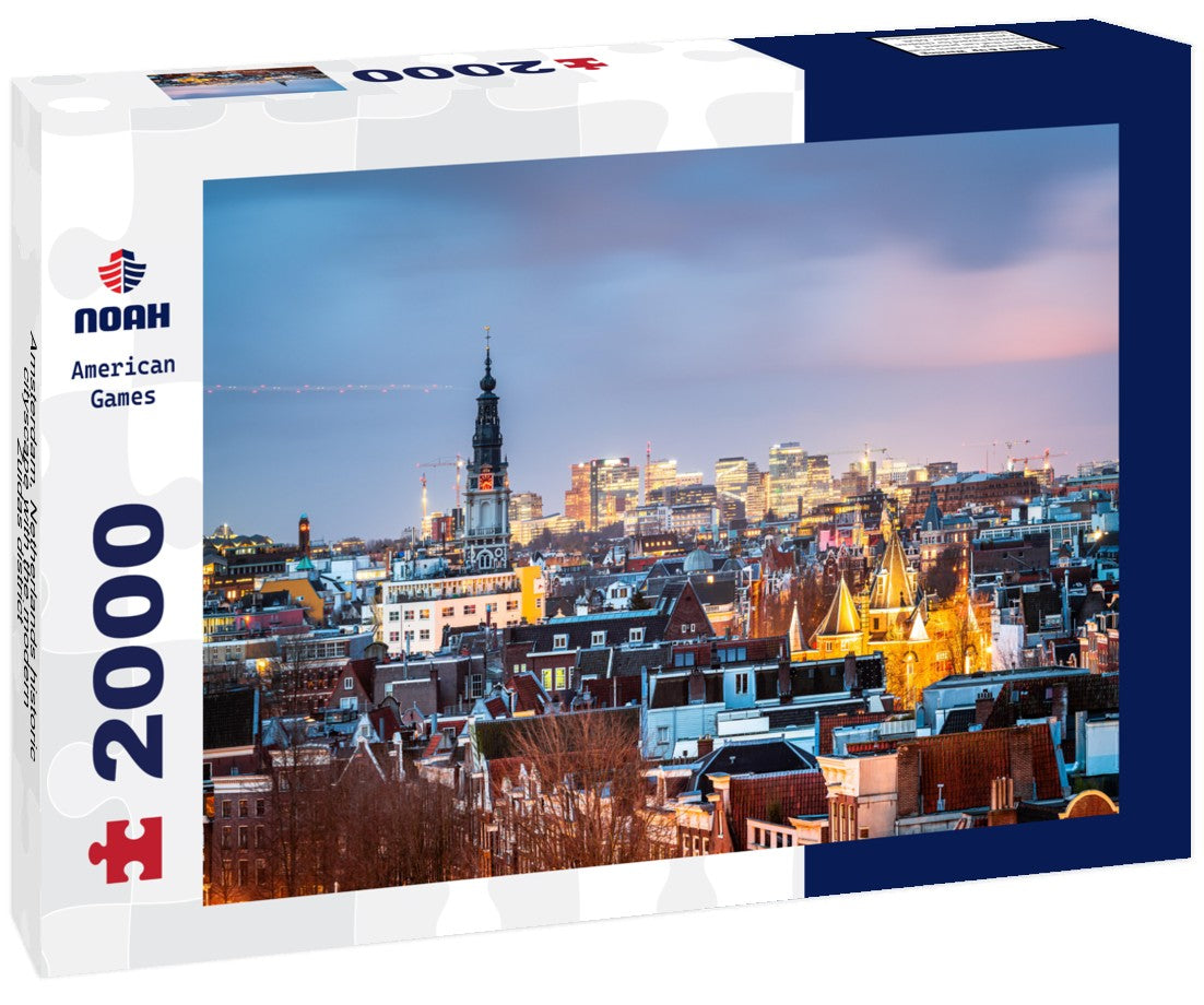 Noah Jigsaw Puzzle Amsterdam, Netherlands historic cityscape with the modern Zuidas district 2000 Pieces