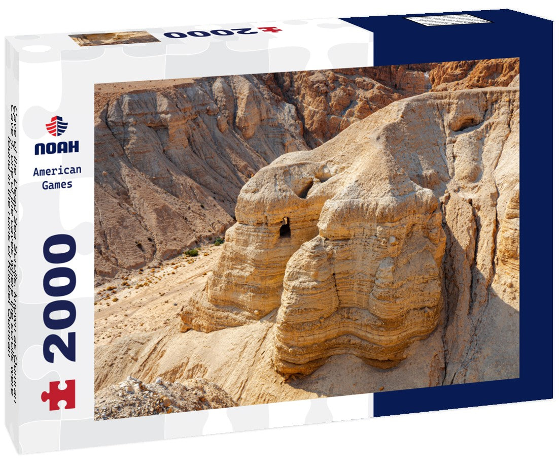 Noah Jigsaw Puzzle Cave of the Dead Sea Scrolls, known as Qumran Cave 4, one of the caves where the scrolls were found in the ruins of Khirbet Qumran 2000 Pieces