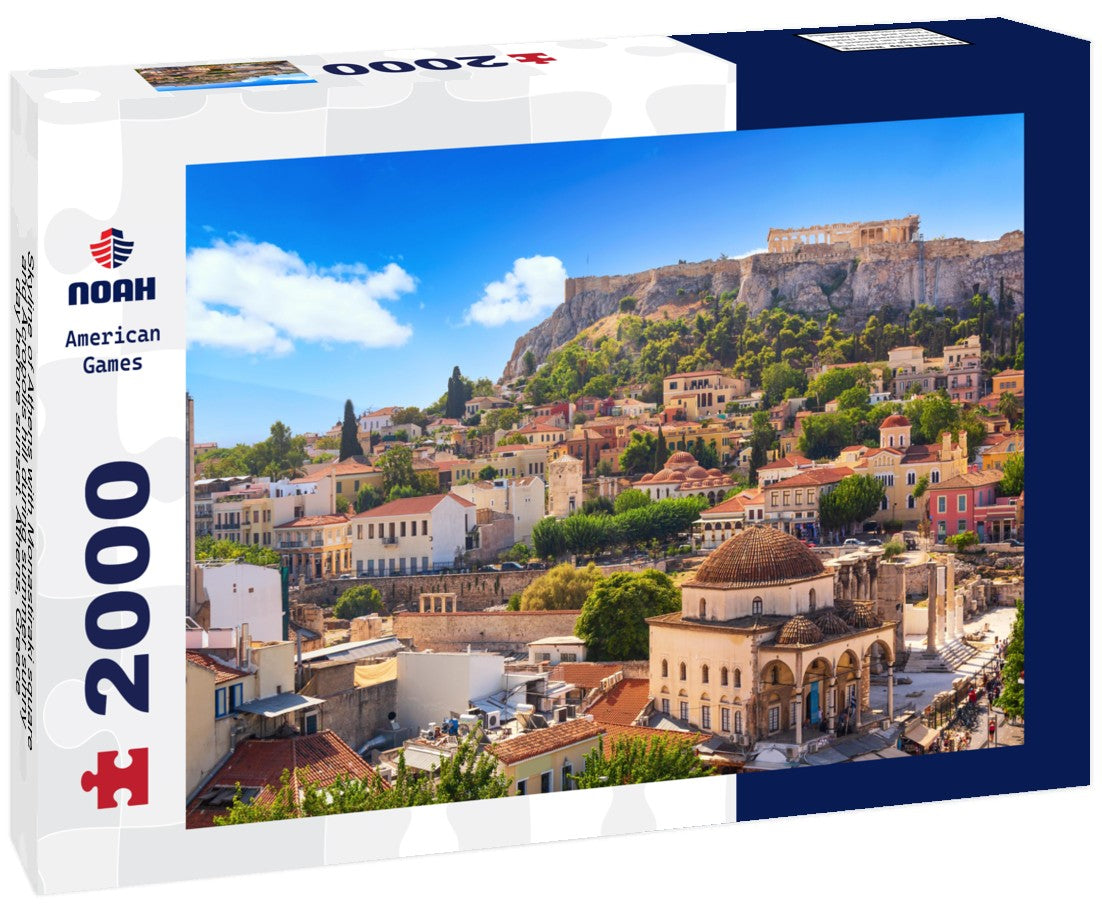 Noah Jigsaw Puzzle Skyline of Athens with Monastiraki square and Acropolis hill during summer sunny day before sunset. Athens, Greece 2000 pieces