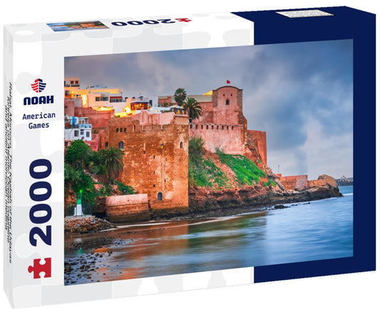 Noah Jigsaw Puzzle Rabat, Morocco. The Kasbah of the Udayas fortress on Atlantic Ocean coastline and ancient moroccan medina 2000 pieces