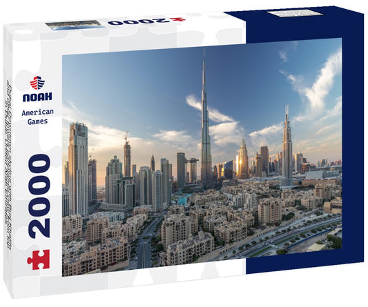 Noah Jigsaw Puzzle Dubai Downtown skyline with Burj Khalifa and other towers panoramic view from top in Dubai, United Arab Emirates 2000 pieces