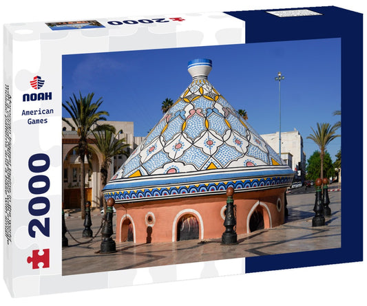 Noah Jigsaw Puzzle Moroccan biggest tagine in the world, with a conical roof adorned with intricate mosaic patterns and a base with small arched windows. safi, Morocco 2000 pieces