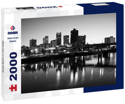 Noah Jigsaw Puzzle Blue hour in Little Rock, Arkansas in black white 2000 pieces