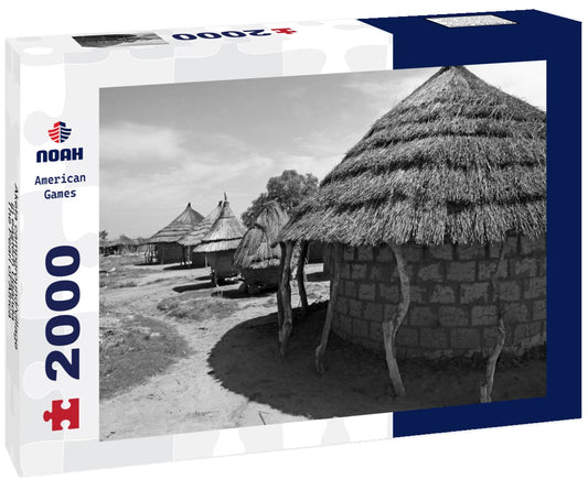 Noah Jigsaw Puzzle Aketa campground/village in eastern Uganda - The Pearl of Africa in black white 2000 pieces