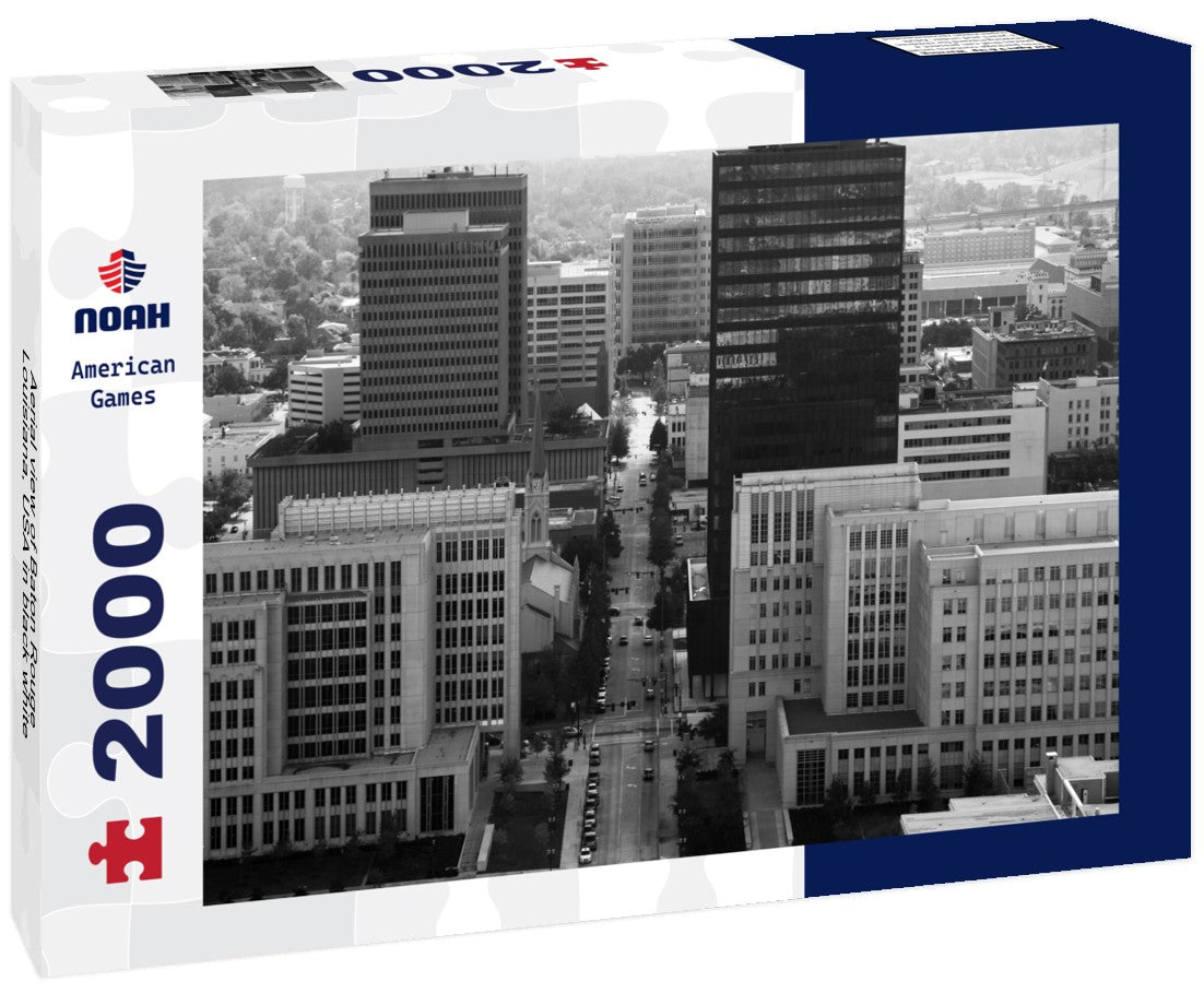 Noah Jigsaw Puzzle Aerial view of Baton Rouge, Louisiana, USA in black white 2000 pieces