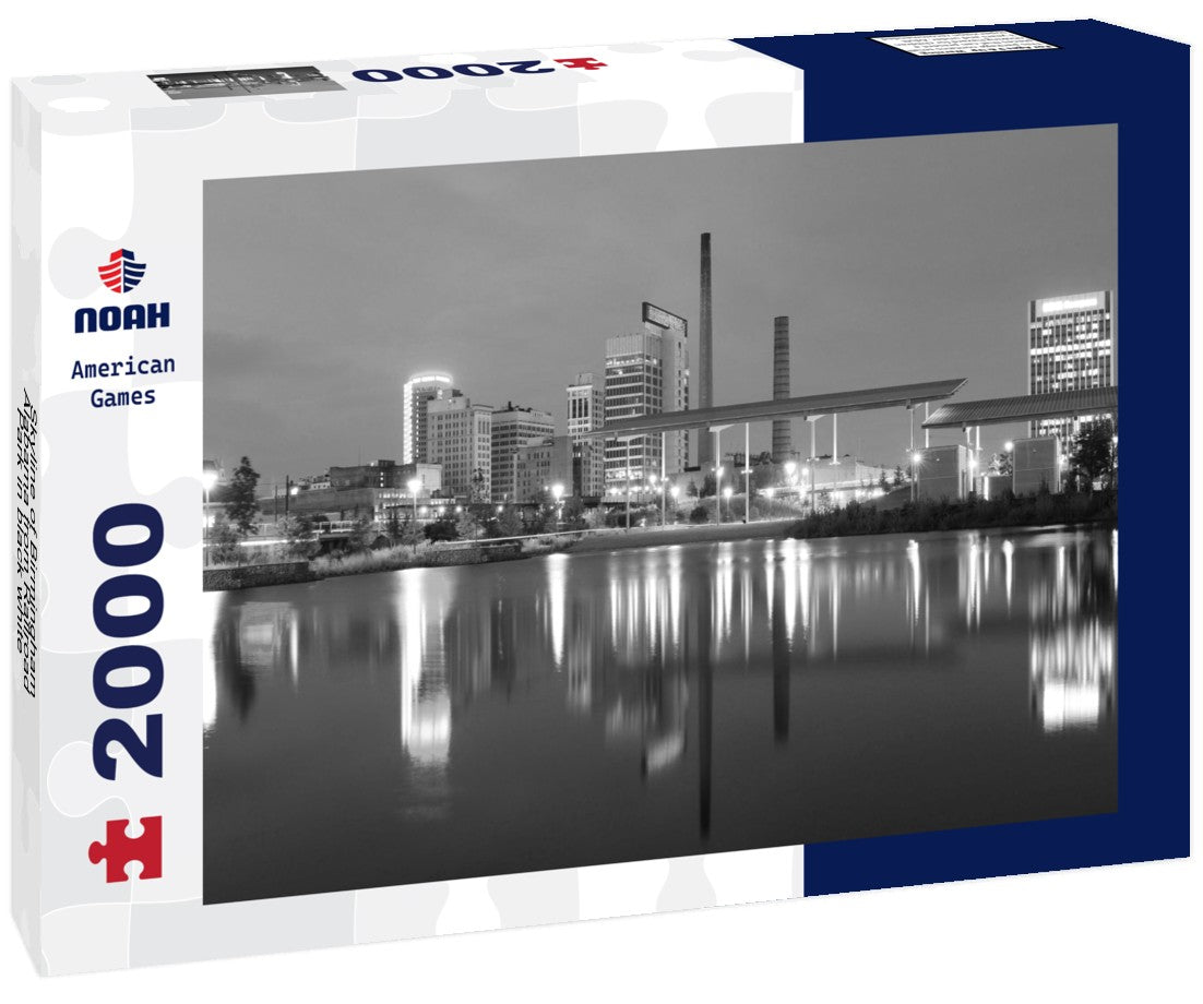 Noah Jigsaw Puzzle Skyline of Birmingham, Alabama from Railroad Park in black white 2000 pieces