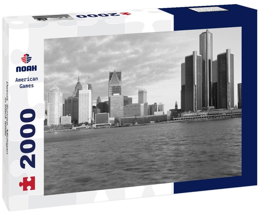 Noah Jigsaw Puzzle Detroit, Sunrise, Michigan in black white 2000 pieces