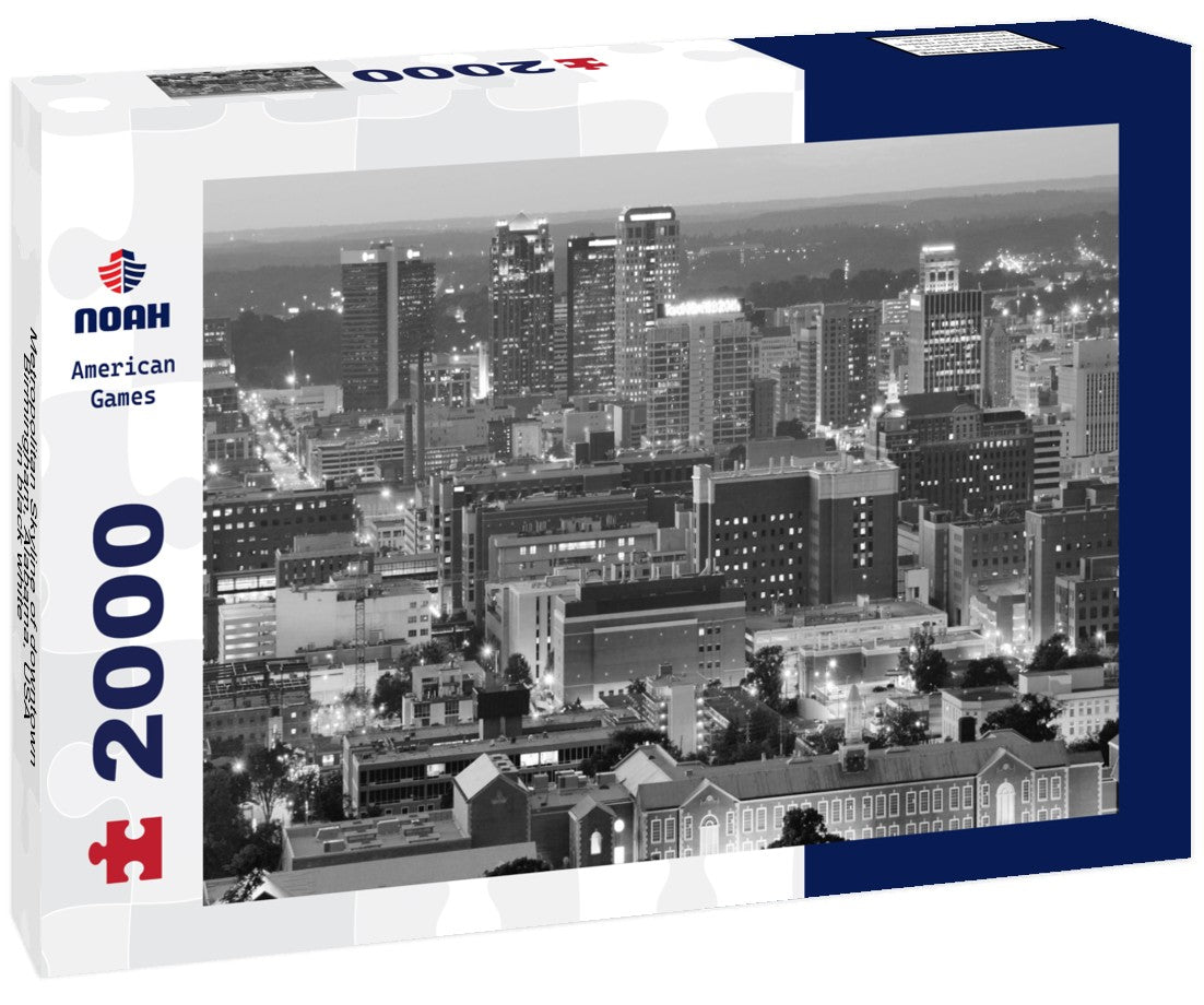 Noah Jigsaw Puzzle Metropolitan Skyline of downtown Birmingham, Alabama, USA in black white 2000 pieces