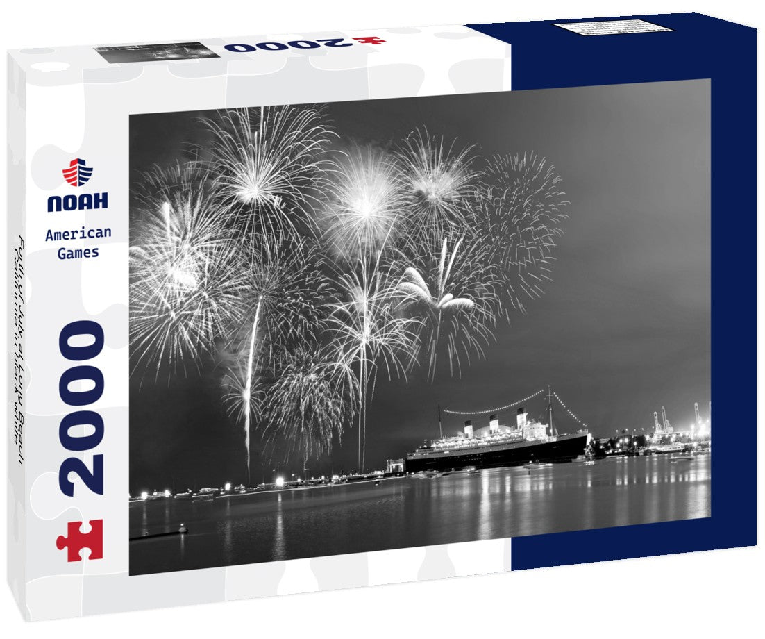 Noah Jigsaw Puzzle Forth of July at Long Beach, California in black white 2000 pieces