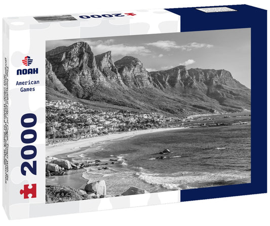 Noah Jigsaw Puzzle The beautiful city of Cape Town with its gorgeous mountains, white sandy beaches and clear waters in black white 2000 pieces