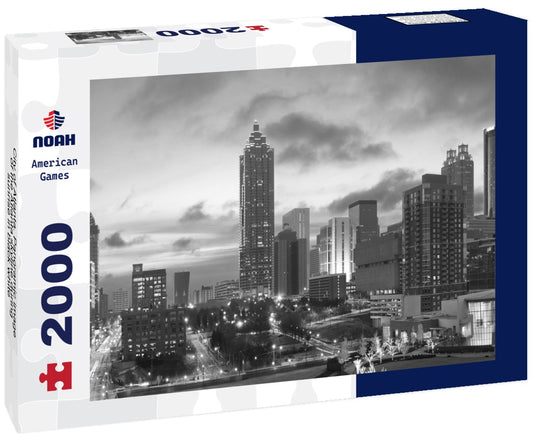 Noah Jigsaw Puzzle City of Atlanta. Panoramic image of the Atlanta skyline during sunrise in black white 2000 pieces