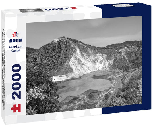 Noah Jigsaw Puzzle Lake Oyunuma in Noboribetsu, Hokkaido, Japan. The water is sulfurous, with surface temperatures reaching 50 degrees Celsius in black white 2000 pieces