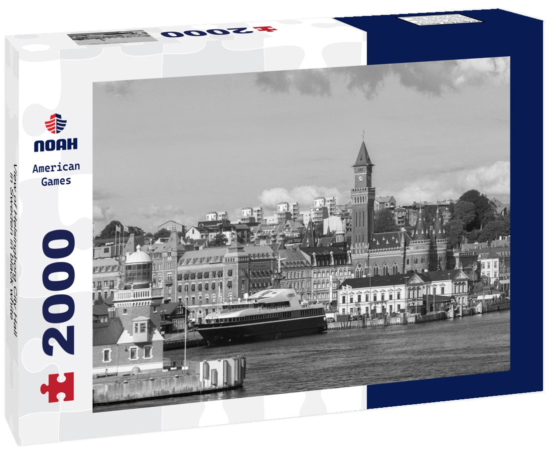 Noah Jigsaw Puzzle View of Helsingborg City Hall in Sweden in black white 2000 pieces