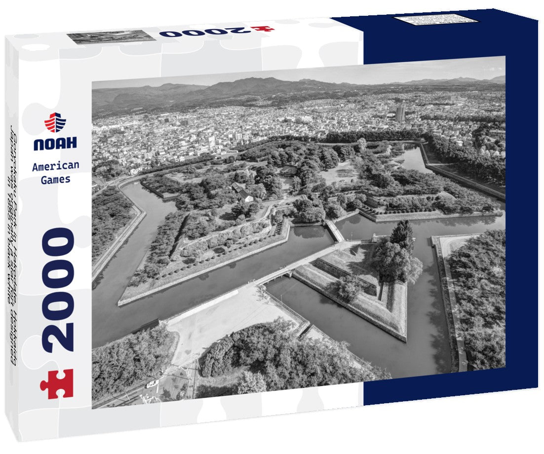 Noah Jigsaw Puzzle Goryokaku Park in Hakodate, Hokkaido, Japan was originally a star fort designed in 1855 in black white 2000 pieces