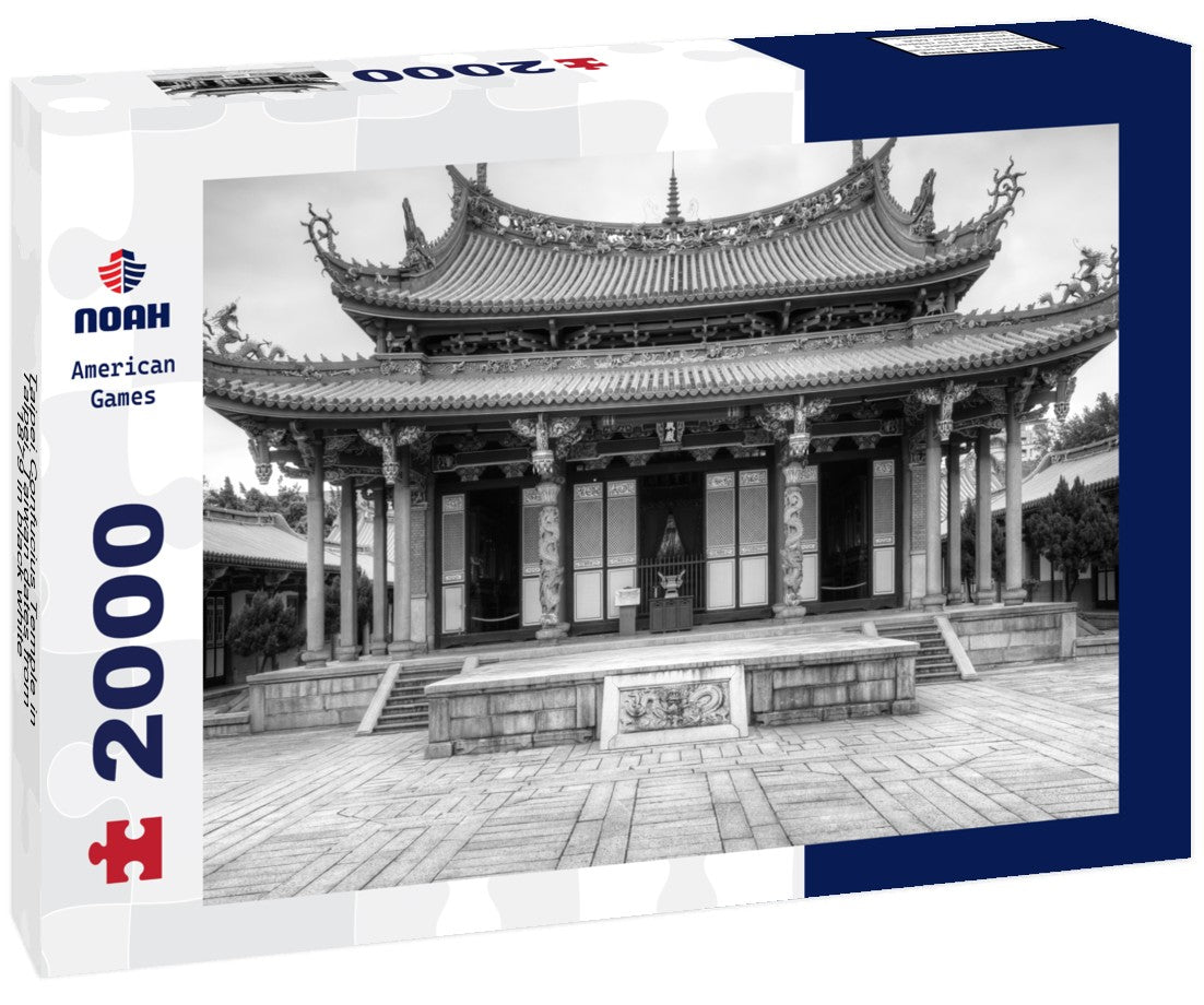 Noah Jigsaw Puzzle Taipei Confucius Temple in Taipei, Taiwan dates from 1879 in black white 2000 pieces