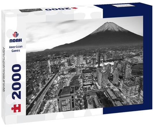 Noah Jigsaw Puzzle View of Yokohama and Mt. Fuji in Japan in black white 2000 pieces