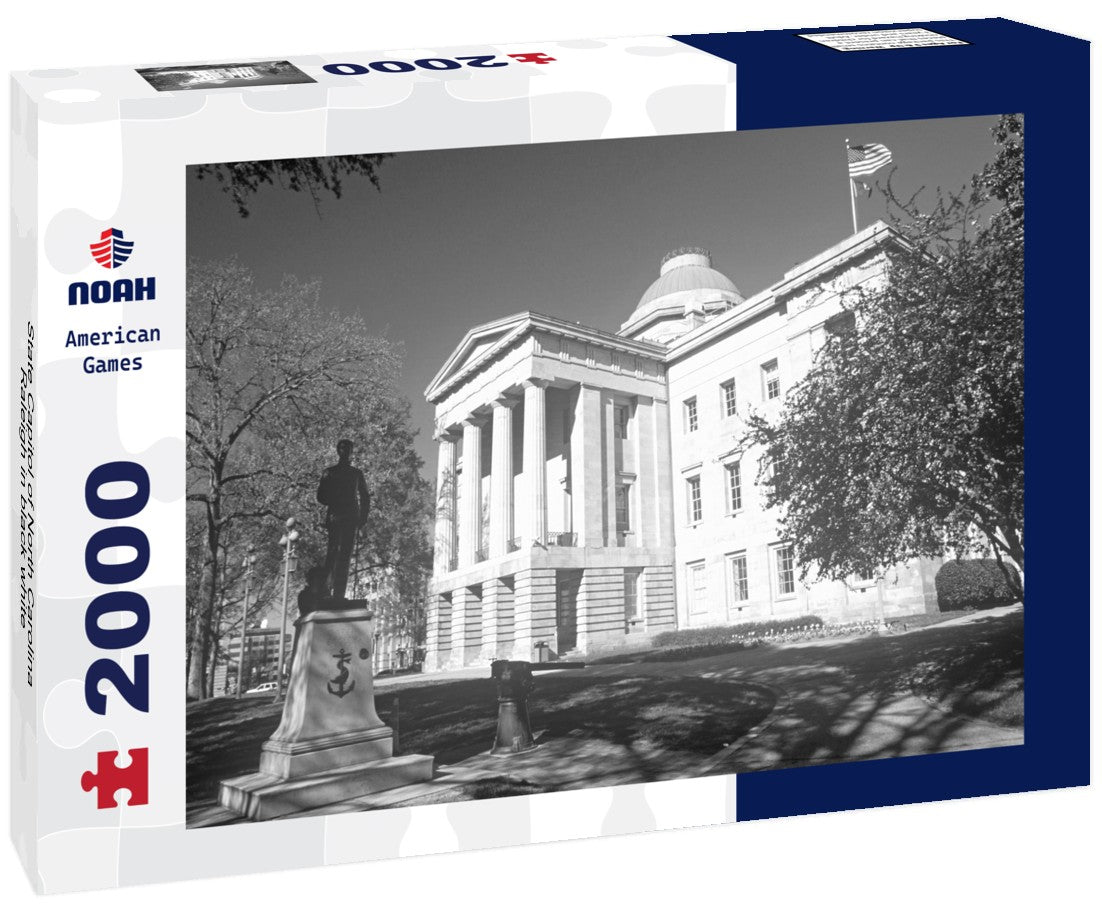 Noah Jigsaw Puzzle State Capitol of North Carolina, Raleigh in black white 2000 pieces
