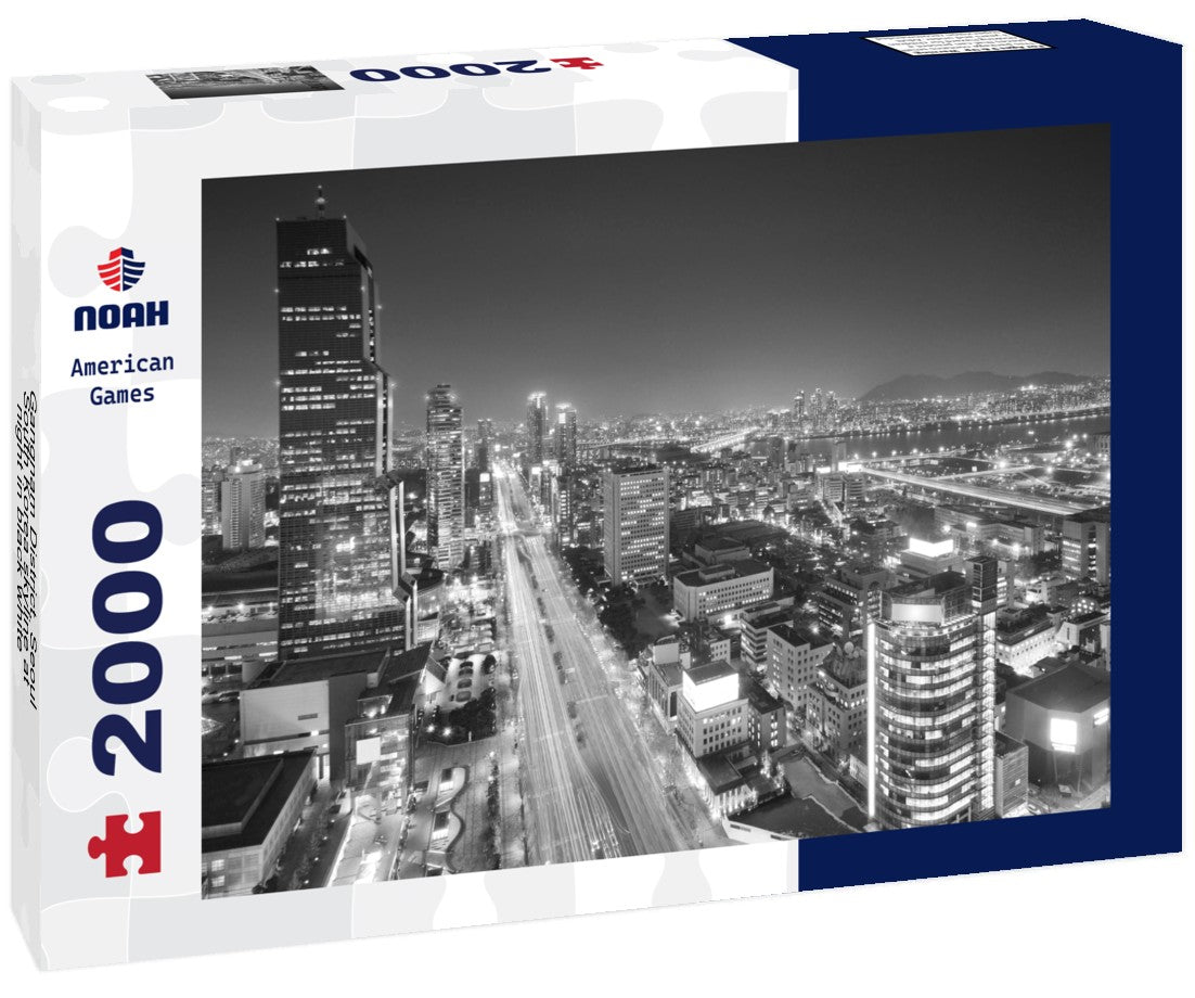 Gangnam District, Seoul, South Korea skyline at night 2000pc PuzzleBlack and White
