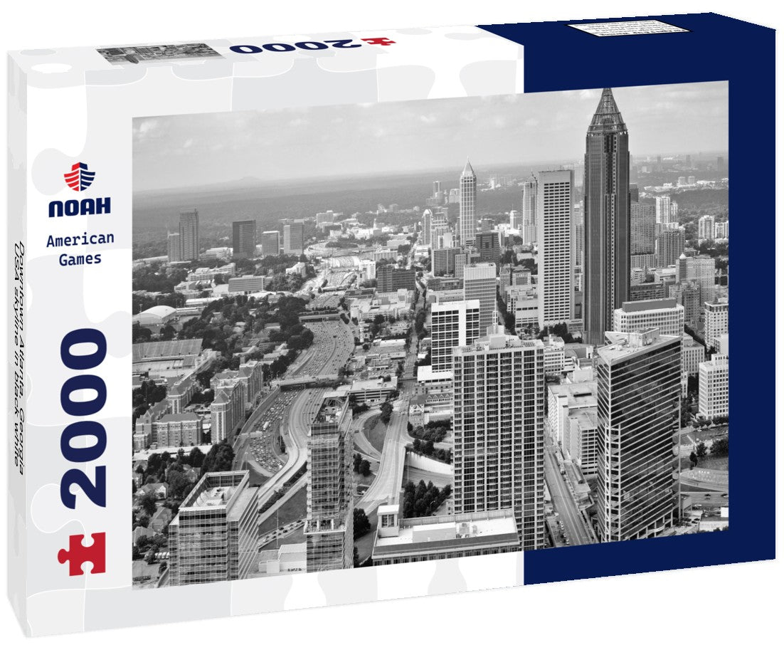 Noah Jigsaw Puzzle Downtown Atlanta, Georgia, USA skyline in black white 2000 pieces