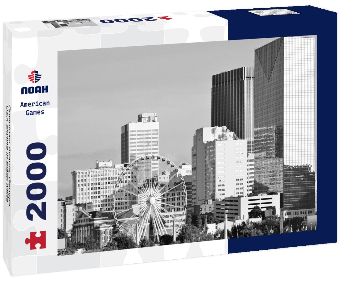 Noah Jigsaw Puzzle Downtown Atlanta, Georgia, USA skyline in black white 2000 pieces