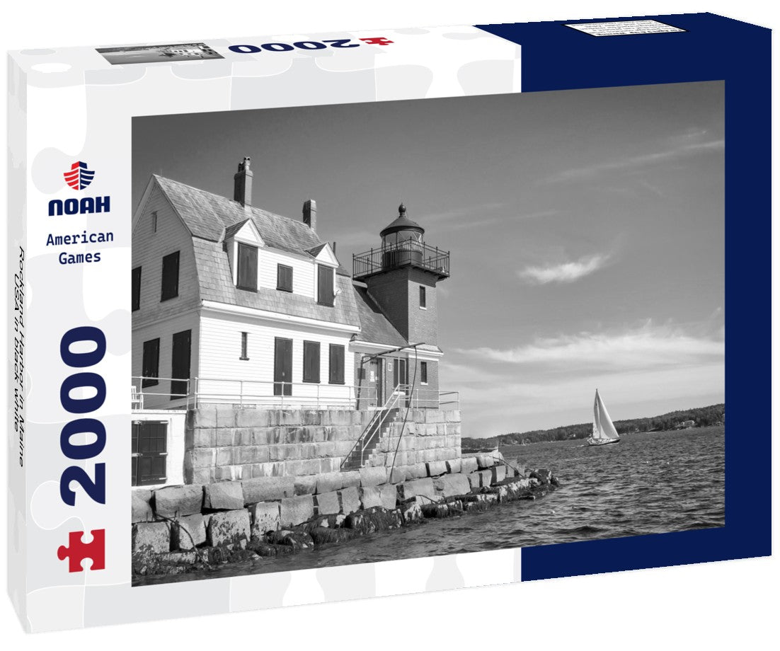 Noah Jigsaw Puzzle Rockland Harbor in Maine, USA in black white 2000 pieces