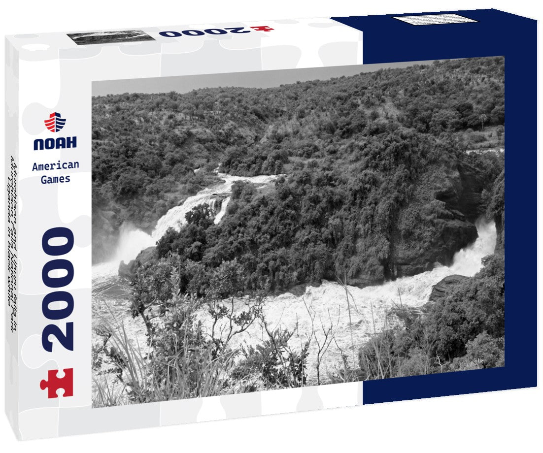 Noah Jigsaw Puzzle Murchison and Uhuru falls in Murchison Falls National Park, Uganda in black white 2000 pieces