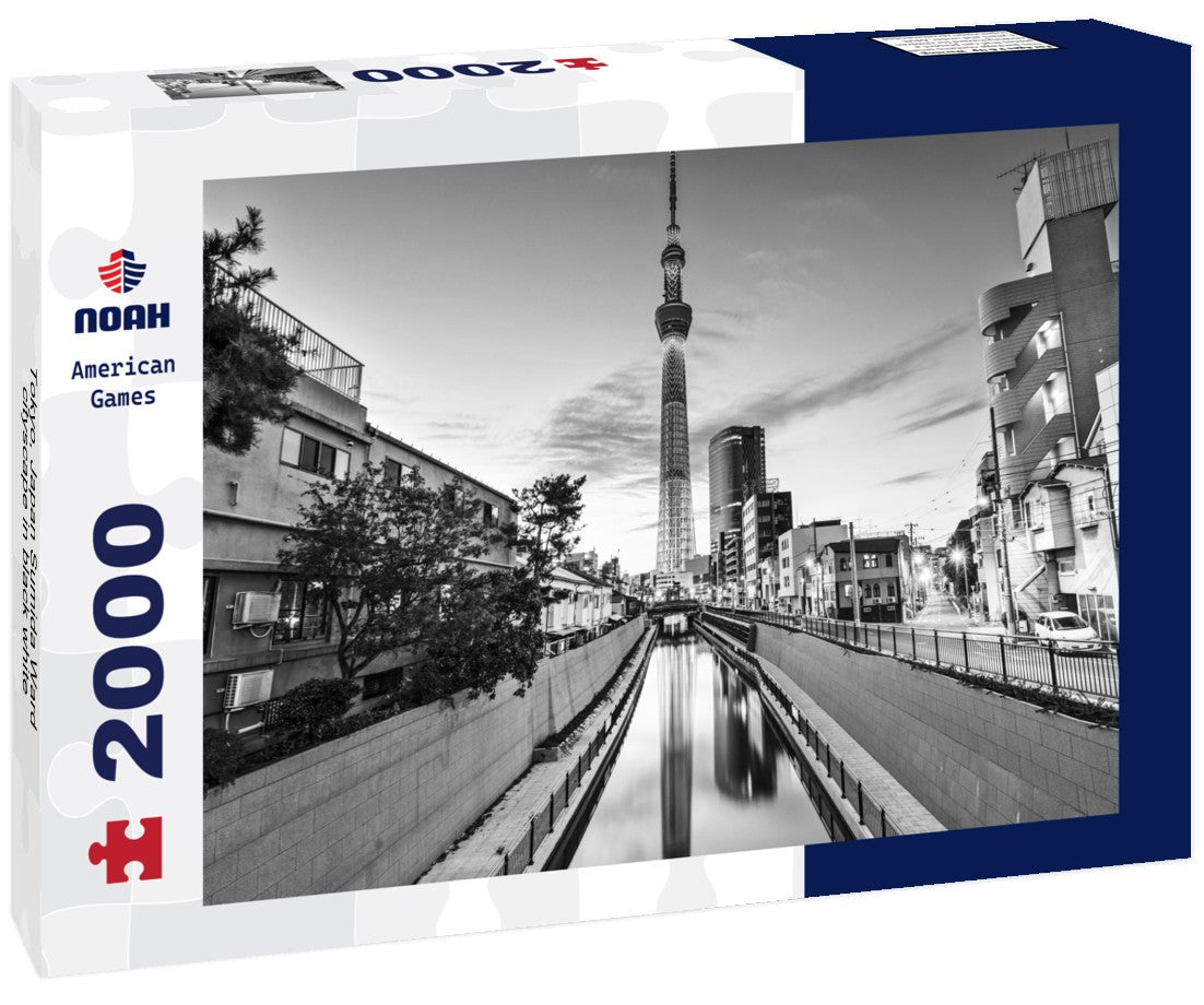 Noah Jigsaw Puzzle Tokyo, Japan Sumida Ward cityscape in black white 2000 pieces