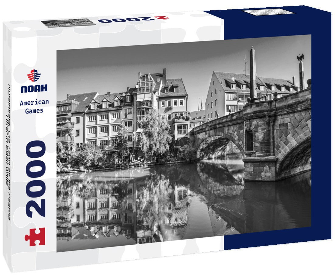 Noah Jigsaw Puzzle Nuremberg, Old Town on the Pegnitz River in black white 2000 pieces